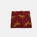 Rearing Crimson Stallion Ankara fabric in gold and black on a rich red background. 6 yards, 100% cotton